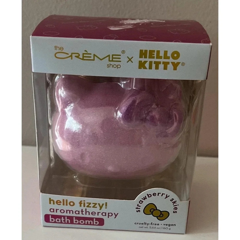 The Crème Shop x Hello Kitty Strawberry Skies Aromatherapy Bath Bomb New